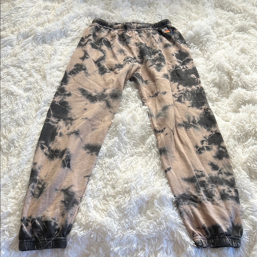 Aviator Nation Tie-Dye Sweatpants - Black and Tan